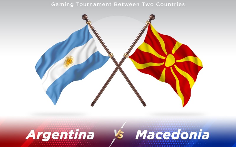 Argentina versus Macedonia Two Countries Flags - Illustration
