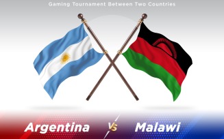 Argentina versus Malawi Two Countries Flags - Illustration