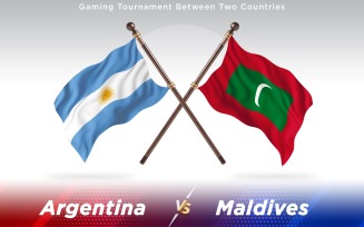 Argentina versus Maldives Two Countries Flags - Illustration