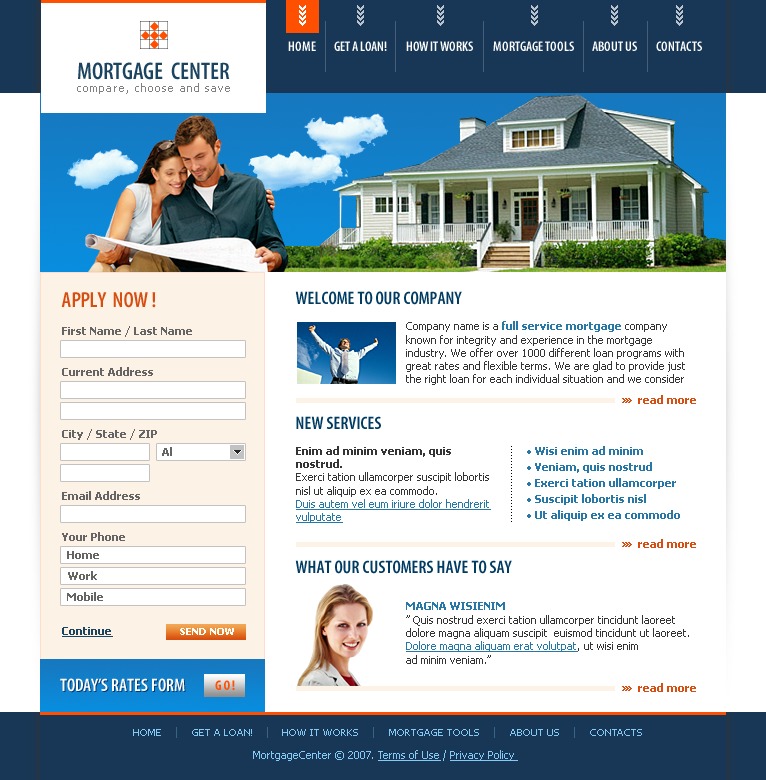 Mortgage Website Template #16494