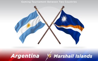 Argentina versus Marshall Islands Two Countries Flags - Illustration