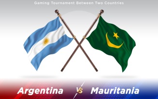 Argentina versus Mauritania Two Countries Flags - Illustration
