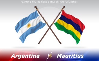 Argentina versus Mauritius Two Countries Flags - Illustration