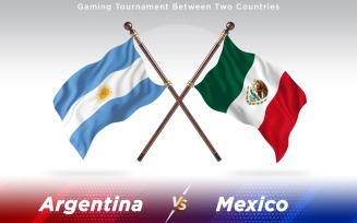Argentina versus Mexico Two Countries Flags - Illustration