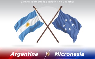 Argentina versus Micronesia Two Countries Flags - Illustration