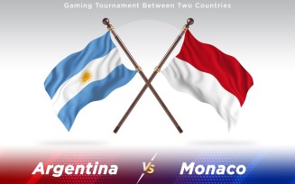 Argentina versus Monaco Two Countries Flags - Illustration