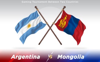 Argentina versus Mongolia Two Countries Flags - Illustration