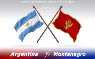 Argentina versus Montenegro Two Countries Flags - Illustration