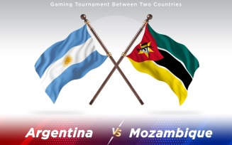 Argentina versus Mozambique Two Countries Flags - Illustration