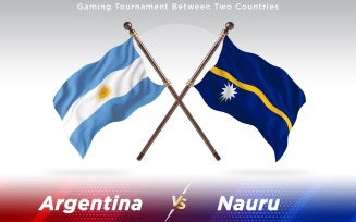 Argentina versus Nauru Two Countries Flags - Illustration
