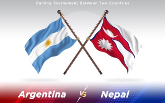 Argentina versus Nepal Two Countries Flags - Illustration
