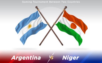 Argentina versus Niger Two Countries Flags - Illustration