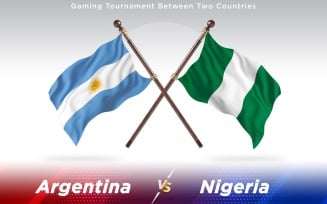 Argentina versus Nigeria Two Countries Flags - Illustration