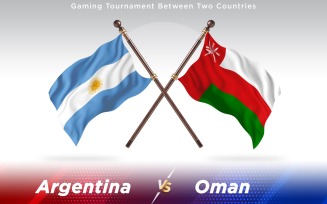 Argentina versus Oman Two Countries Flags - Illustration
