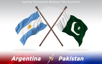 Argentina versus Pakistan Two Countries Flags - Illustration
