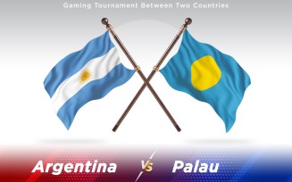 Argentina versus Palau Two Countries Flags - Illustration