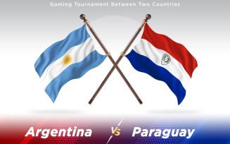 Argentina versus Paraguay Two Countries Flags - Illustration