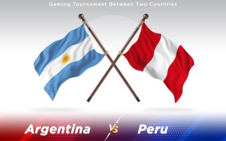 Argentina versus Peru Two Countries Flags - Illustration