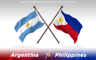 Argentina versus Philippines Two Countries Flags - Illustration