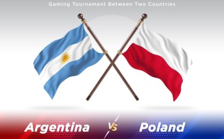 Argentina versus Poland Two Countries Flags - Illustration