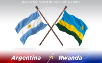 Argentina versus Rwanda Two Countries Flags - Illustration