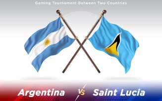 Argentina versus Saint Lucia Two Countries Flags - Illustration