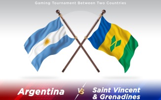 Argentina versus Saint Vincent and Grenadines Two Countries Flags - Illustration