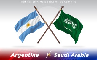 Argentina versus Saudi Arabia Two Countries Flags - Illustration