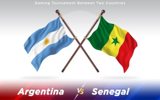 Argentina versus Senegal Two Countries Flags - Illustration