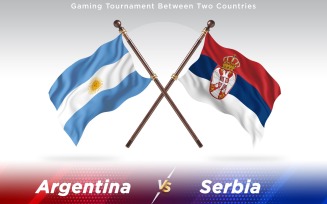 Argentina versus Serbia Two Countries Flags - Illustration