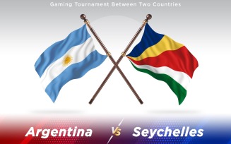 Argentina versus Seychelles Two Countries Flags - Illustration
