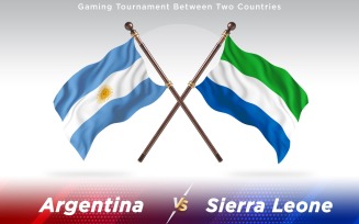 Argentina versus Sierra Leone Two Countries Flags - Illustration