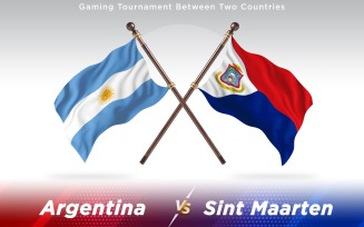 Argentina versus Sint Maarten Two Countries Flags - Illustration