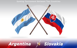 Argentina versus Slovakia Two Countries Flags - Illustration