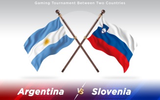 Argentina versus Slovenia Two Countries Flags - Illustration