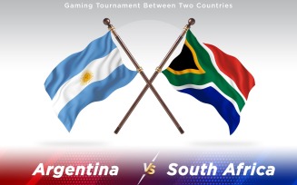 Argentina versus South Africa Two Countries Flags - Illustration