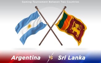 Argentina versus Sri Lanka Two Countries Flags - Illustration