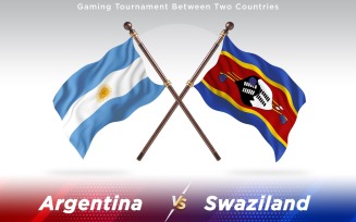 Argentina versus Swaziland Two Countries Flags - Illustration