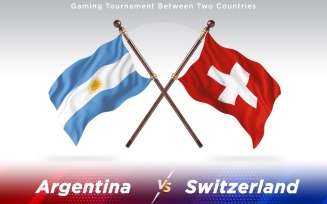 Argentina versus Switzerland Two Countries Flags - Illustration