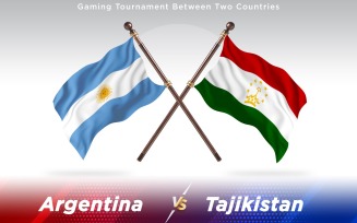Argentina versus Tajikistan Two Countries Flags - Illustration