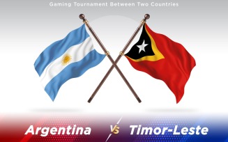 Argentina versus Timor-Leste Two Countries Flags - Illustration