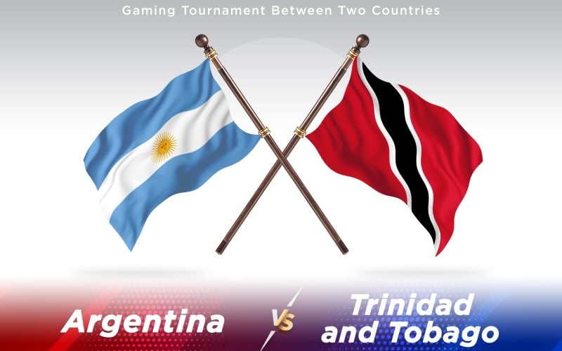 Argentina versus Trinidad and Tobago Two Countries Flags - Illustration