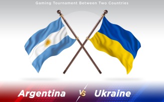 Argentina versus Ukraine Two Countries Flags - Illustration