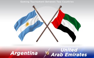 Argentina versus United Arab Emirates Two Countries Flags - Illustration