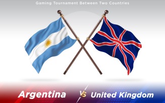 Argentina versus United Kingdom Two Countries Flags - Illustration