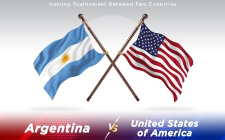 Argentina versus United States of America Two Countries Flags - Illustration