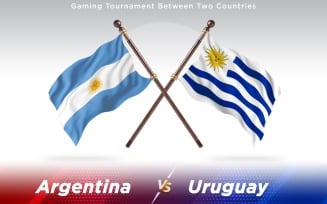 Argentina versus Uruguay Two Countries Flags - Illustration