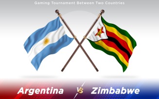 Argentina versus Zimbabwe Two Countries Flags - Illustration