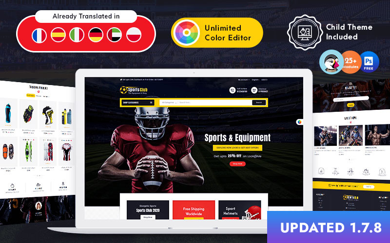 Sports Club Responsive PrestaShop Theme