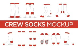 Crew Socks - Vector Template Mockup